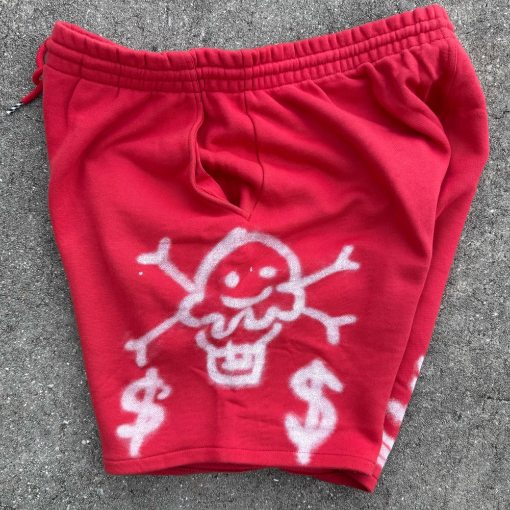 Red Skull Graffiti Cone Sweat Shorts by Ice Cream Mens XL